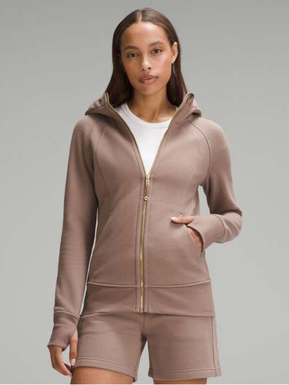 Lululemon Scuba Full-Zip Hoodie in the color Taupetastic  Size 10